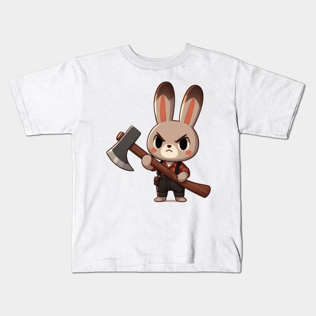 Tactical Bunny Kids T-Shirt by Rawlifegraphic